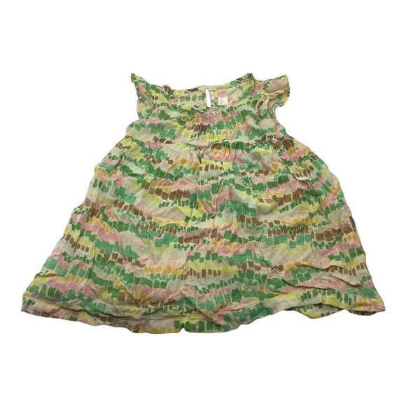 Cherokee Toddler Girls Multicolor Printed Dress Ruffled Sleeves Size 2T Sundress - Picture 1 of 12